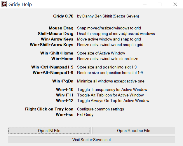 Gridy screenshot